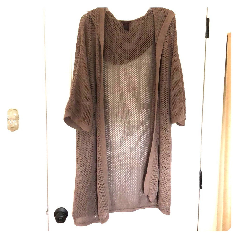 Long Crochet Cardigan w/ Hood